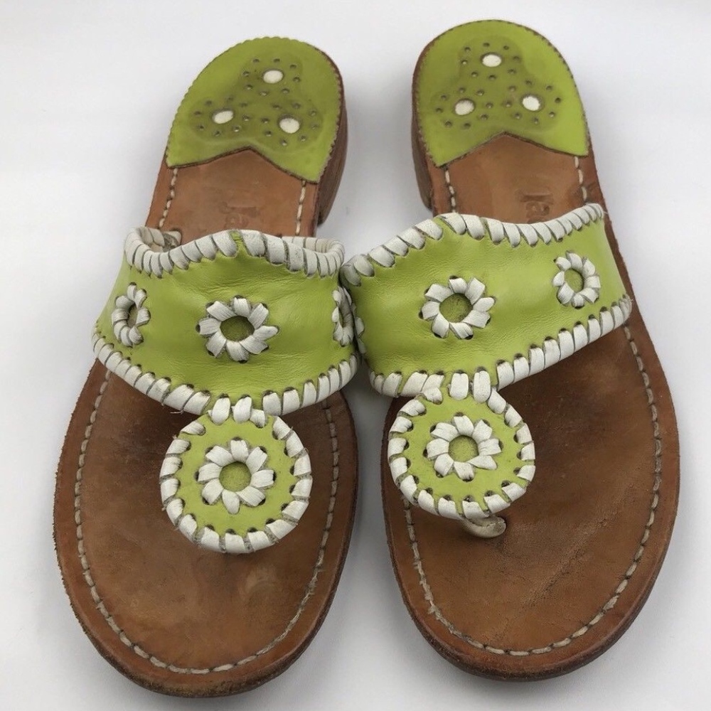 Jack Rogers Women’s Navajo lime leather sandals